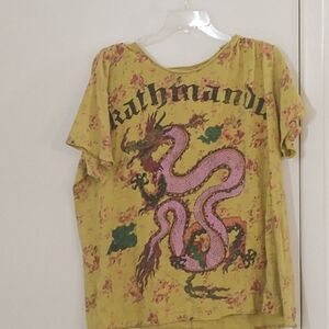 Magnolia Pearl Yellow Dragon Print Tee